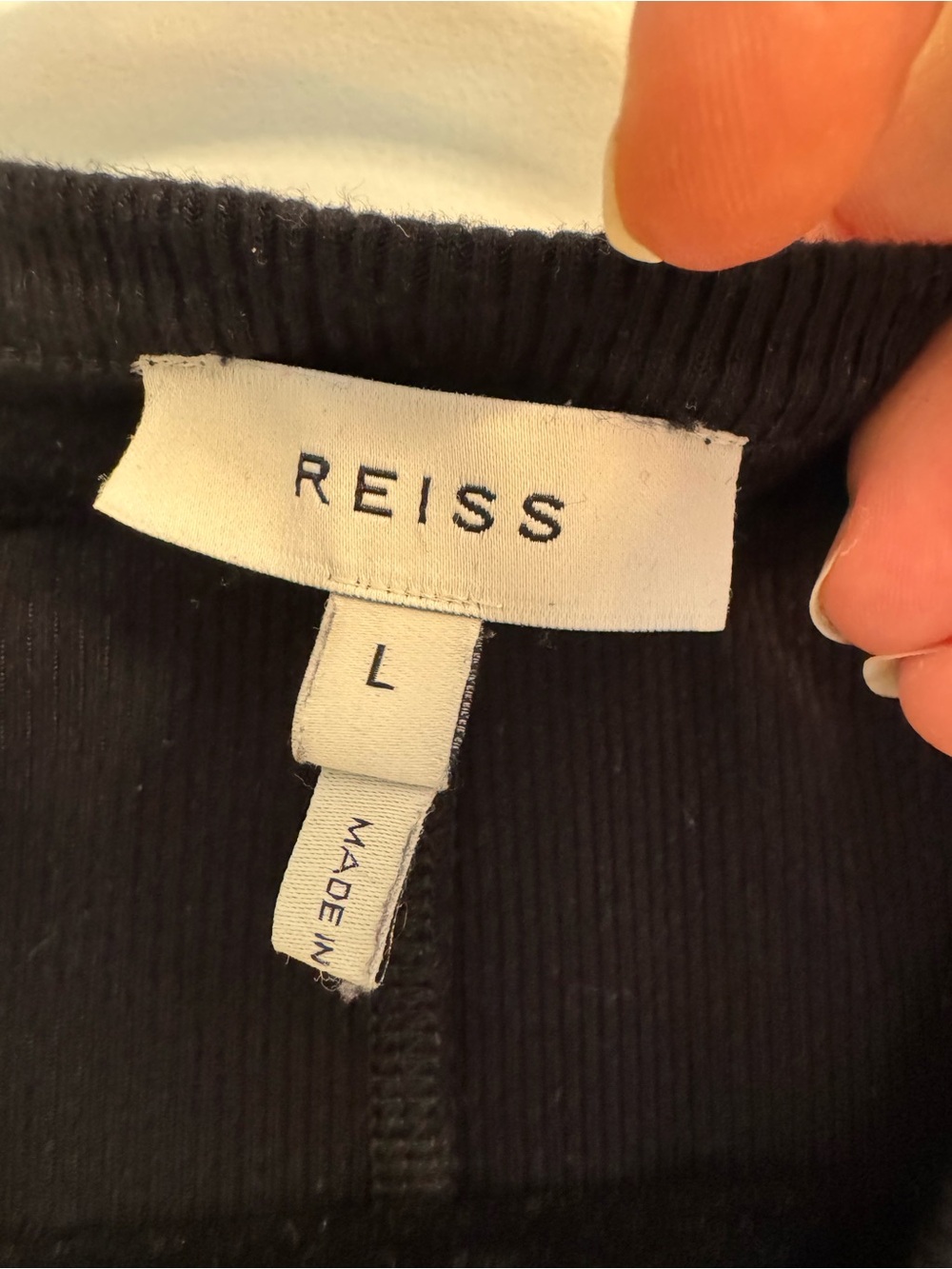 Reiss Black Ribbed Tank - Picture 4 of 5